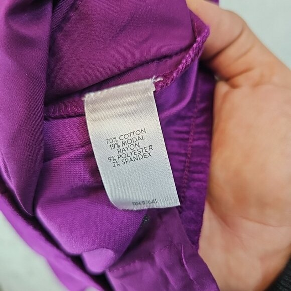 J. Jill Velvet Pants Womens Size 14 Purple Slim Fit Ankle Skinny Stretch NWT - Picture 5 of 13